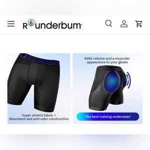 Rounderbum Black Boxer Briefs for Men